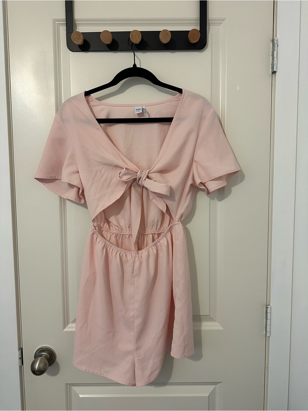 Simons Pink Front Tie Romper